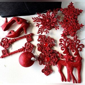 Glittery Red Ornaments
